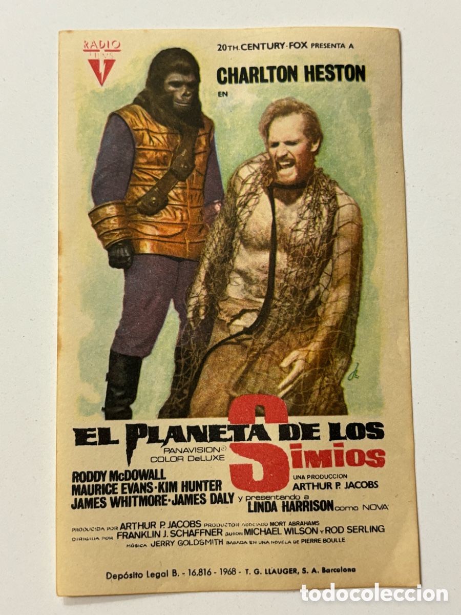 Cine: Programa el planeta de los simios charlton Heston A19 - Foto 1