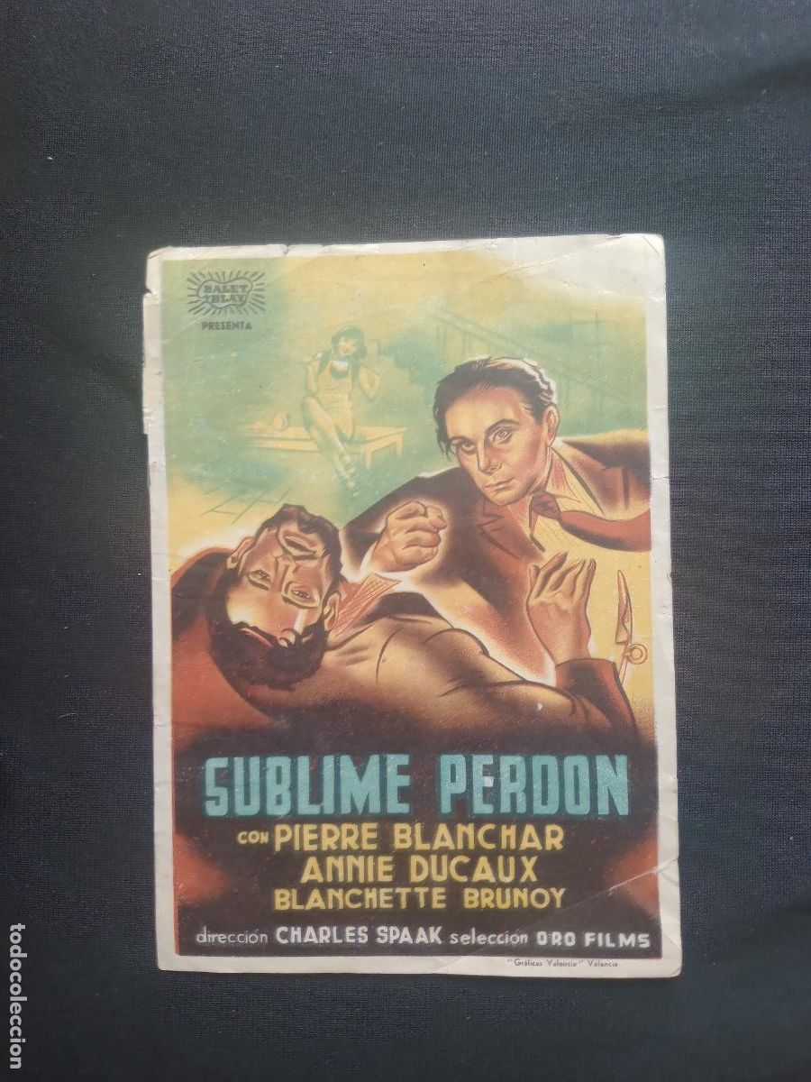 Cine: FOLLETO DE MANO DE LA PELICULA SUBLIME PERDON - Foto 1