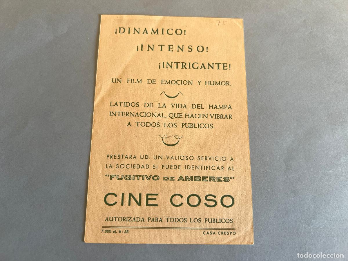 Cine: EL FUGITIVO DE AMBERES. Programa de mano Solig&oacute;. - Foto 2