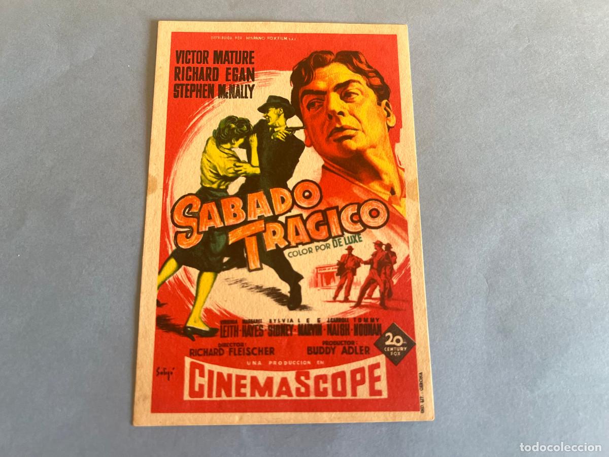 Cine: S&Aacute;BADO TR&Aacute;GICO. Programa de mano Solig&oacute;. Victor Mature. - Foto 1