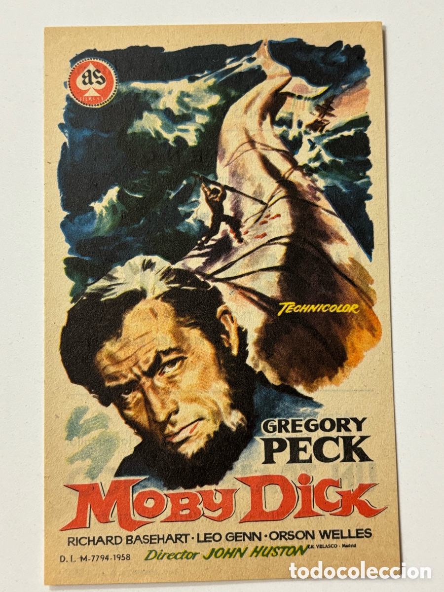 Cine: Programa moby dick Gregory Peck con publicidad teatro monumental cinema A19 - Foto 1