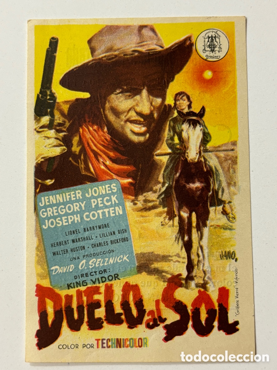 Cine: Programa duelo al sol Gregory Peck con publicidad cine Casablanca Moncada A19 - Foto 1