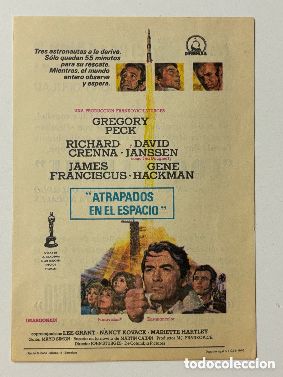 Cine: Programa atrapados en el espacio gregory peck con publicidad teatro circo A19 - Foto 1