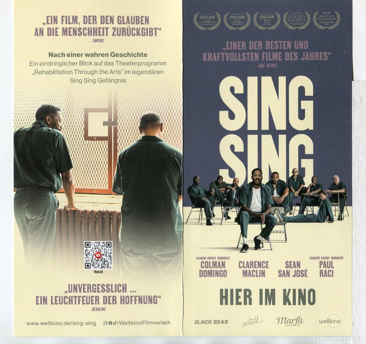Cine: SING SING, con Colman Domingo. 10,5 X 21 cms. PROGRAMA ALEM&Aacute;N. - Foto 1