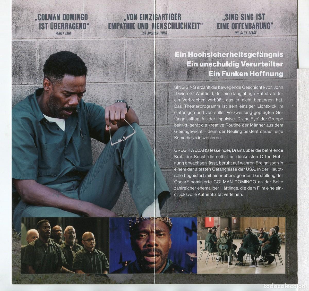 Cine: SING SING, con Colman Domingo. 10,5 X 21 cms. PROGRAMA ALEM&Aacute;N. - Foto 2