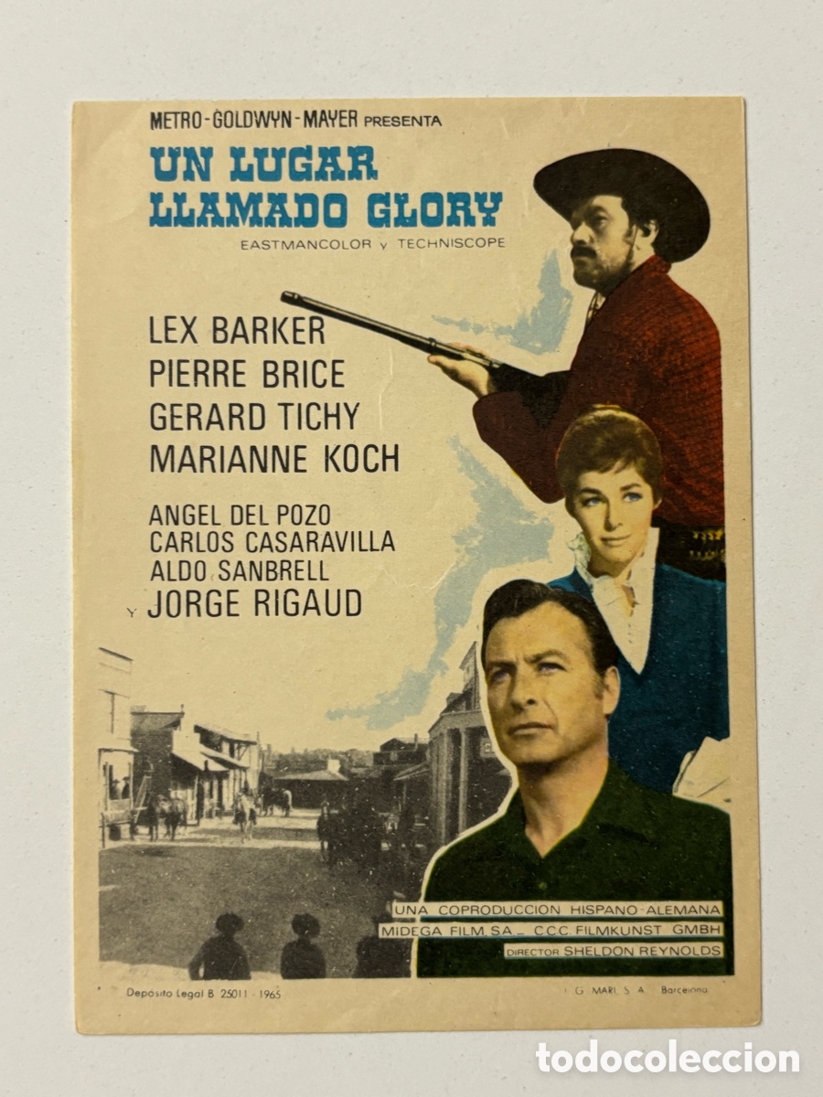 Cine: Programa un lugar llamado glory lex barker A19 - Foto 1
