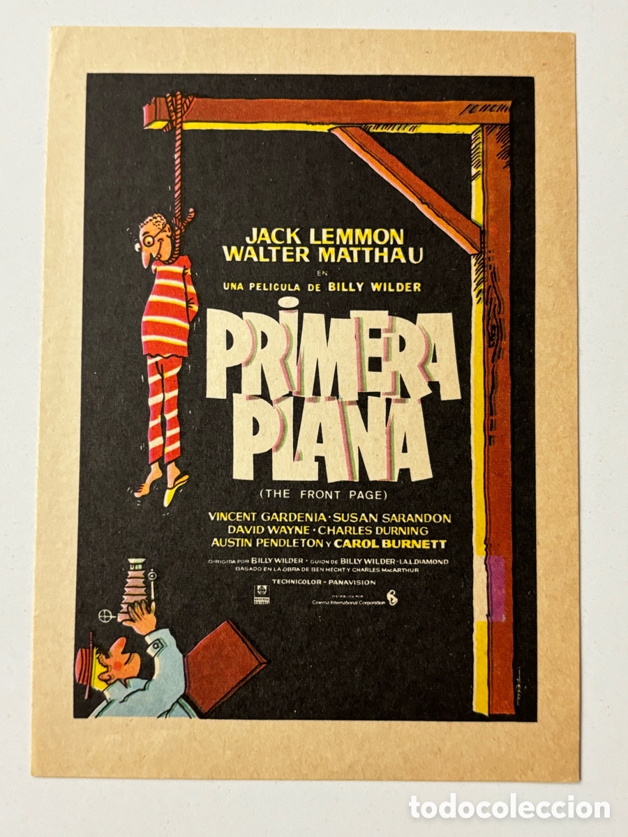 Cine: Programa primera plana jack lemmon A19 - Foto 1