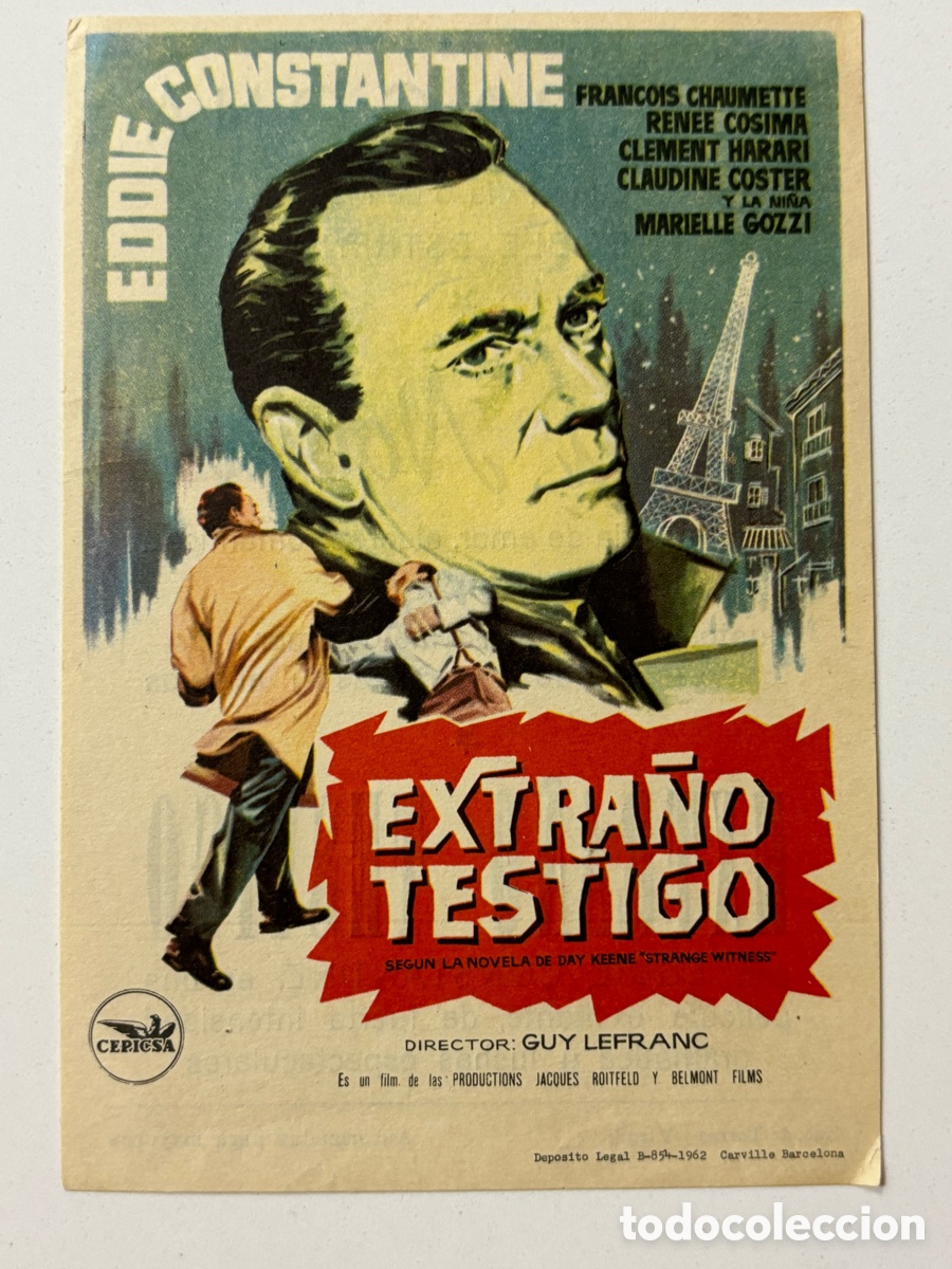 Cine: Programa extra&ntilde;o testigo Eddie constantine con publicidad cine Tarragona A19 - Foto 1