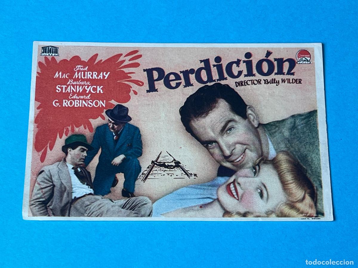 Cine: PERDICI&Oacute;N. Programa de cine 1947. Teatro de las Cortes. San Fernando - Foto 1