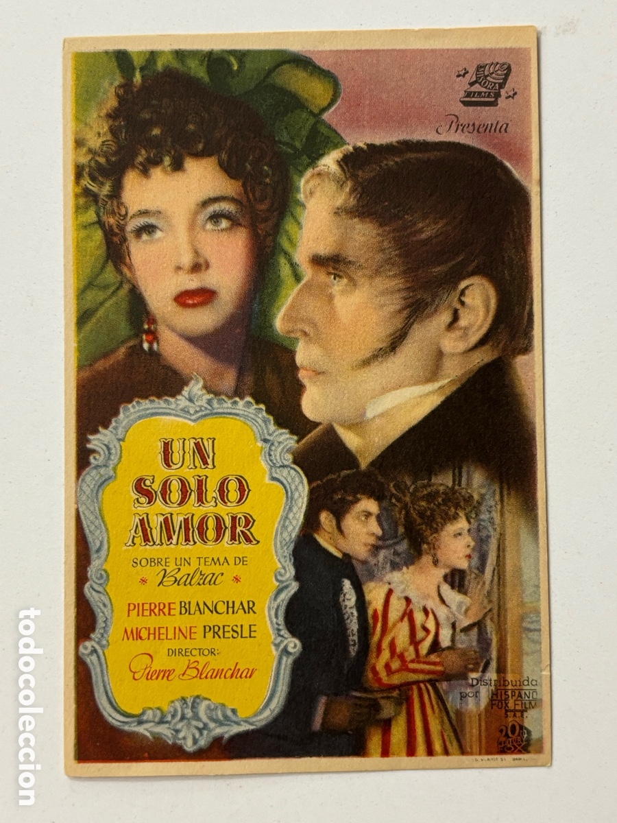 Cine: Programa un solo amor Pierre Blanchar A19 - Foto 1