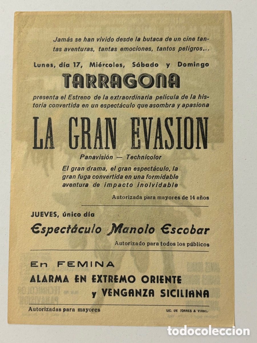 Cine: Programa la gran evasi&oacute;n Steve McQueen con publicidad cine Tarragona A19 - Foto 2