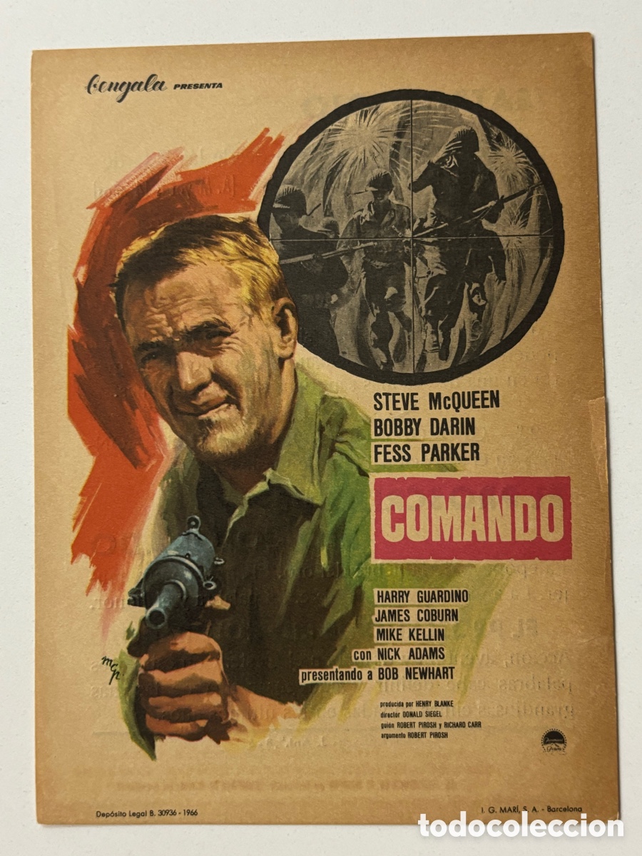 Cine: Programa comando Steve McQueen con publicidad teatro regio Yecla A19 - Foto 1