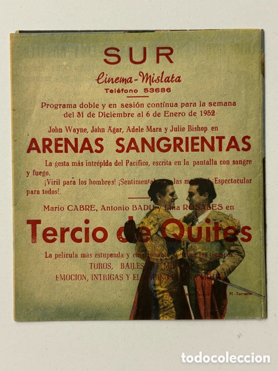 Cine: Programa tercio de quites Mario cabr&eacute; con publicidad cine Sur Mislata A20 - Foto 3