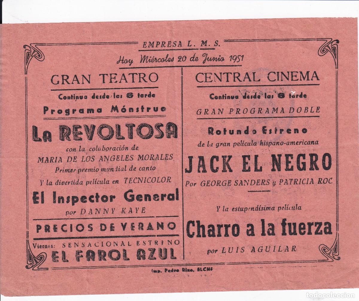 Cine: PROGRAMA DE CINE LOCAL.- GRAN TEATRO / CENTRAL CINEMA. ELCHE. - Foto 1