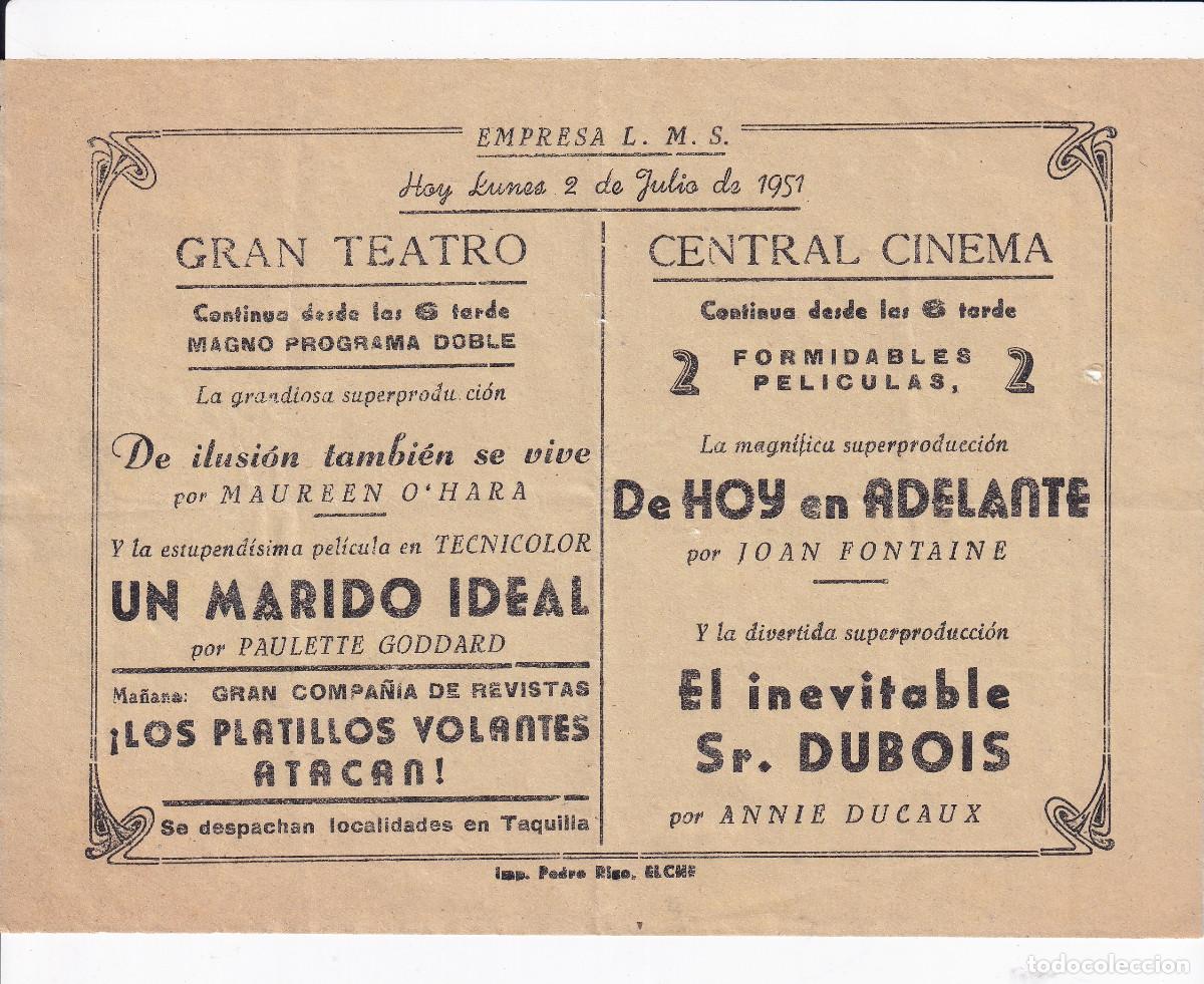 Cine: PROGRAMA DE CINE LOCAL.- GRAN TEATRO / CENTRAL CINEMA. ELCHE. - Foto 1
