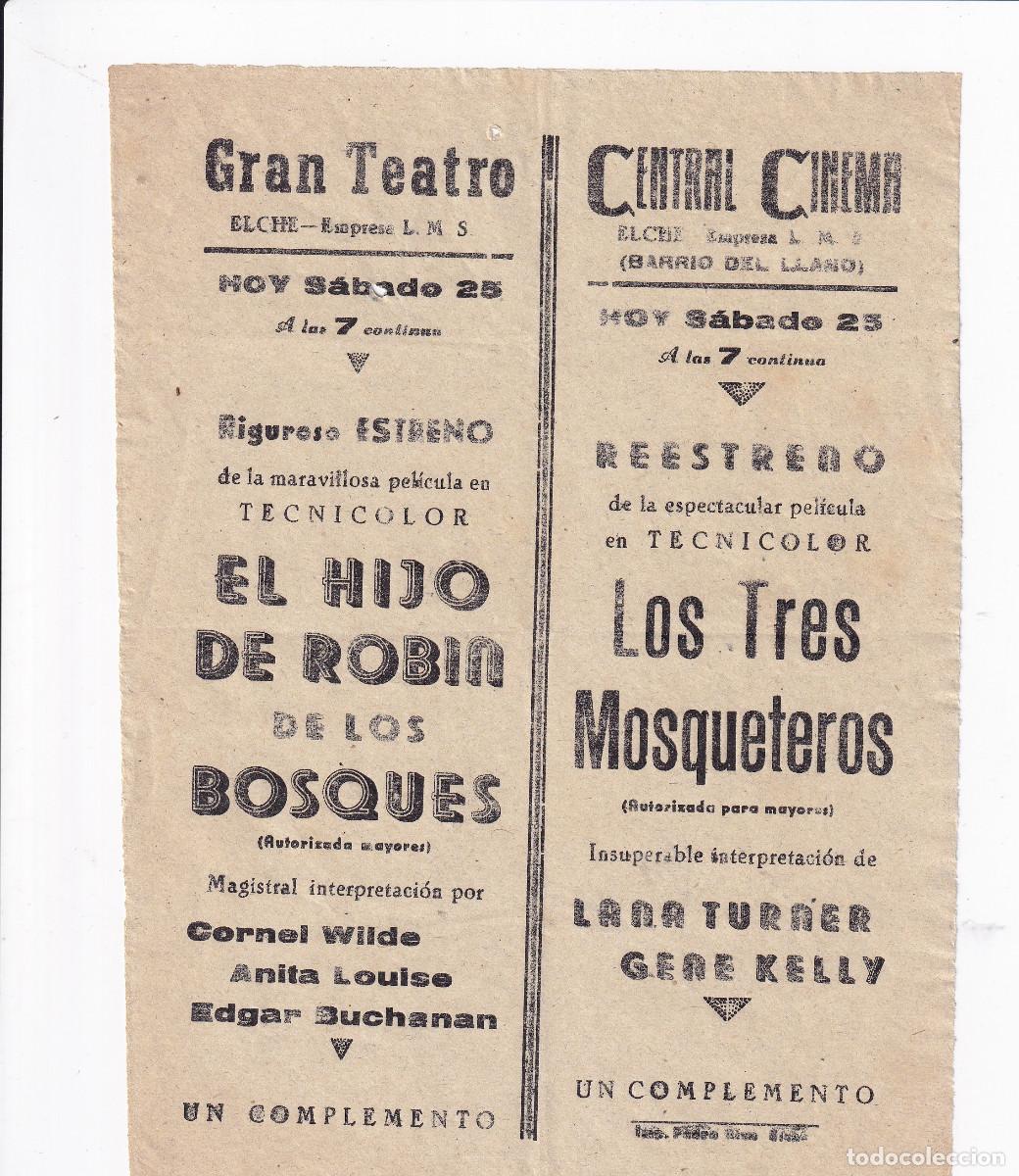 Cine: PROGRAMA DE CINE LOCAL.- GRAN TEATRO / CENTRAL CINEMA. ELCHE. - Foto 1