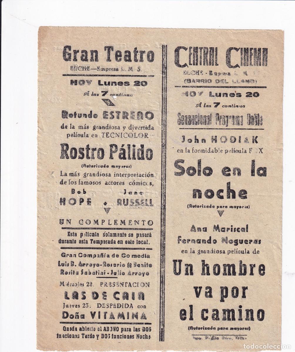 Cine: PROGRAMA DE CINE LOCAL.- GRAN TEATRO / CENTRAL CINEMA. ELCHE. - Foto 1
