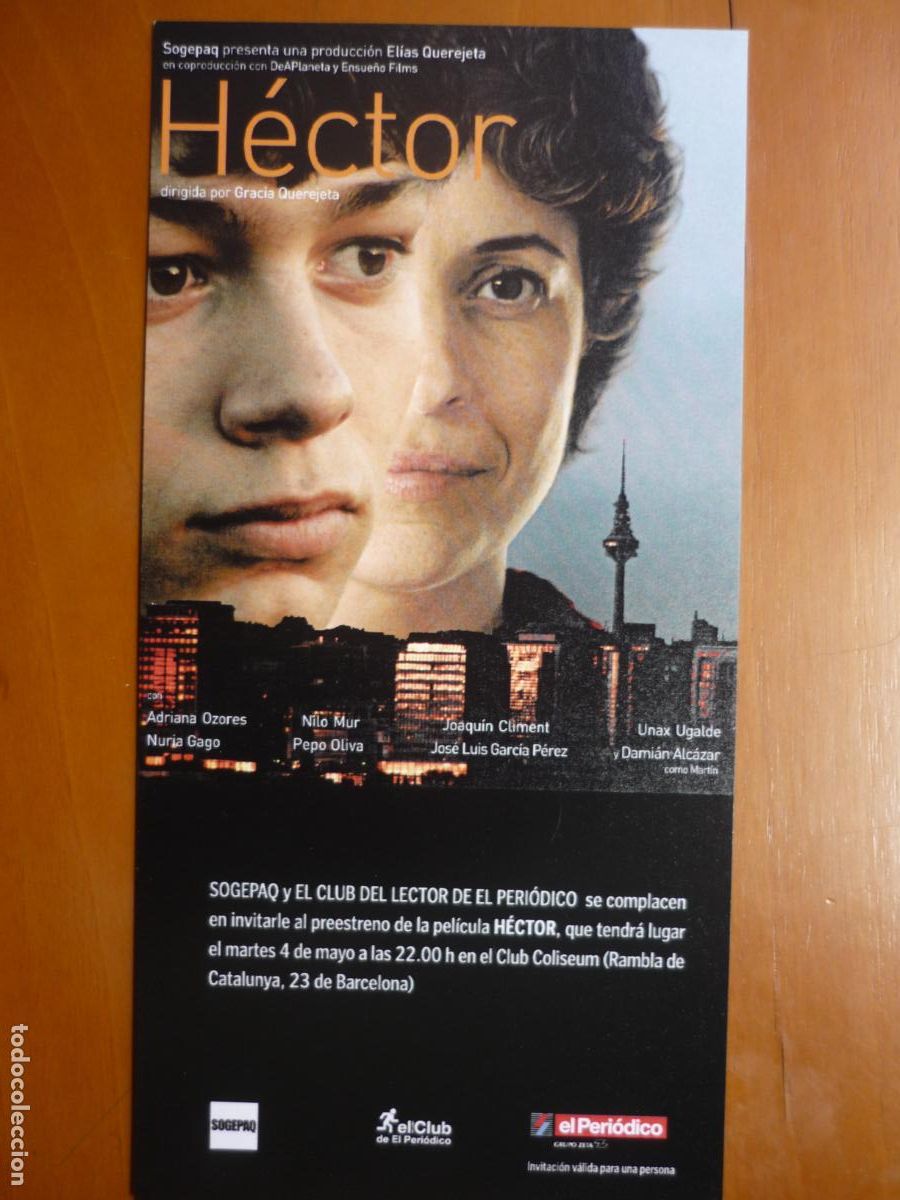 Cine: hector - folleto mano invitacion estreno - adriana ozores nilo mur nuria gago cine espa&ntilde;ol