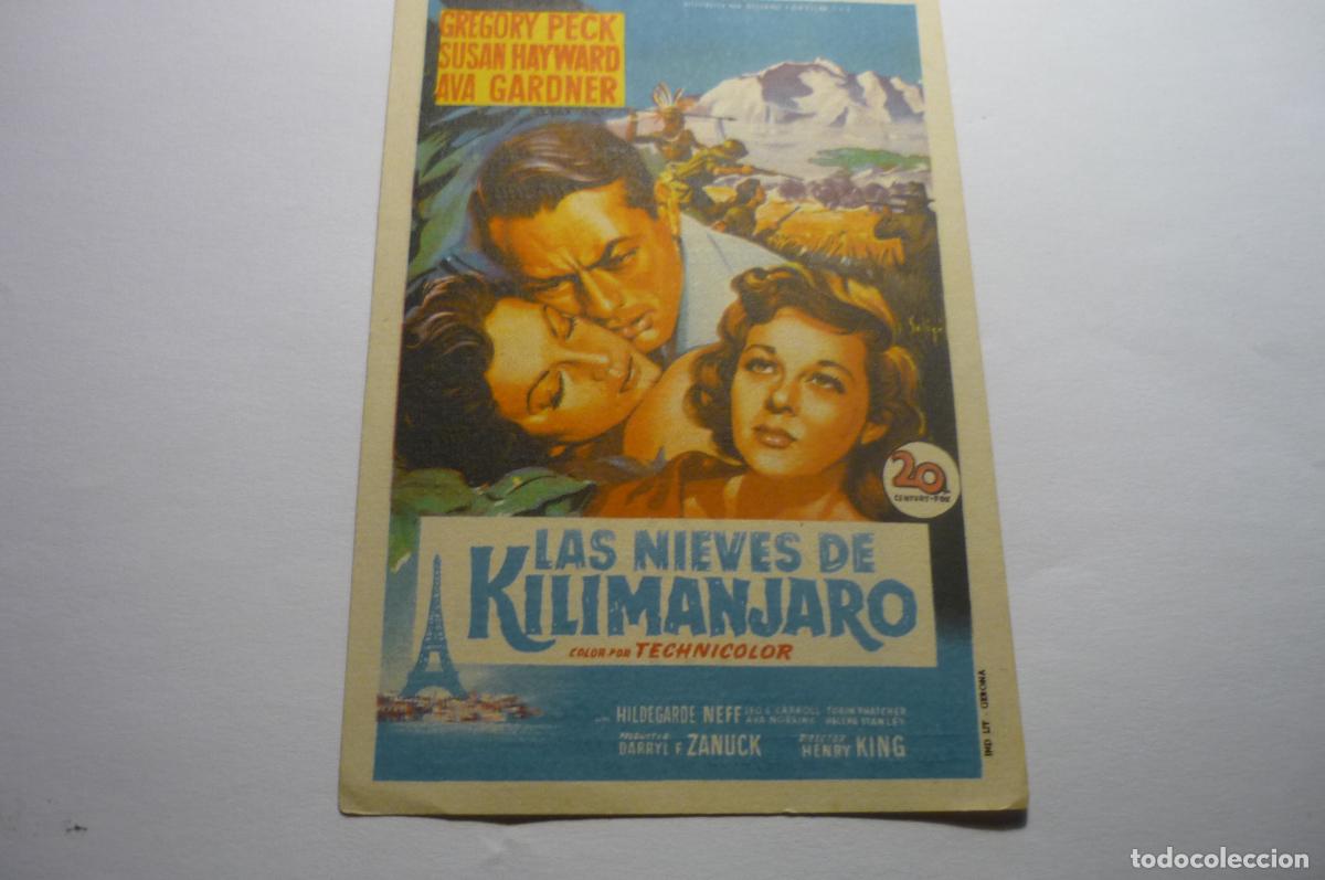 Cine: PROGRAMA LAS NIEVES DE KILIMANJARO ,GREGORY PECK PUBLICIDAD - Foto 1