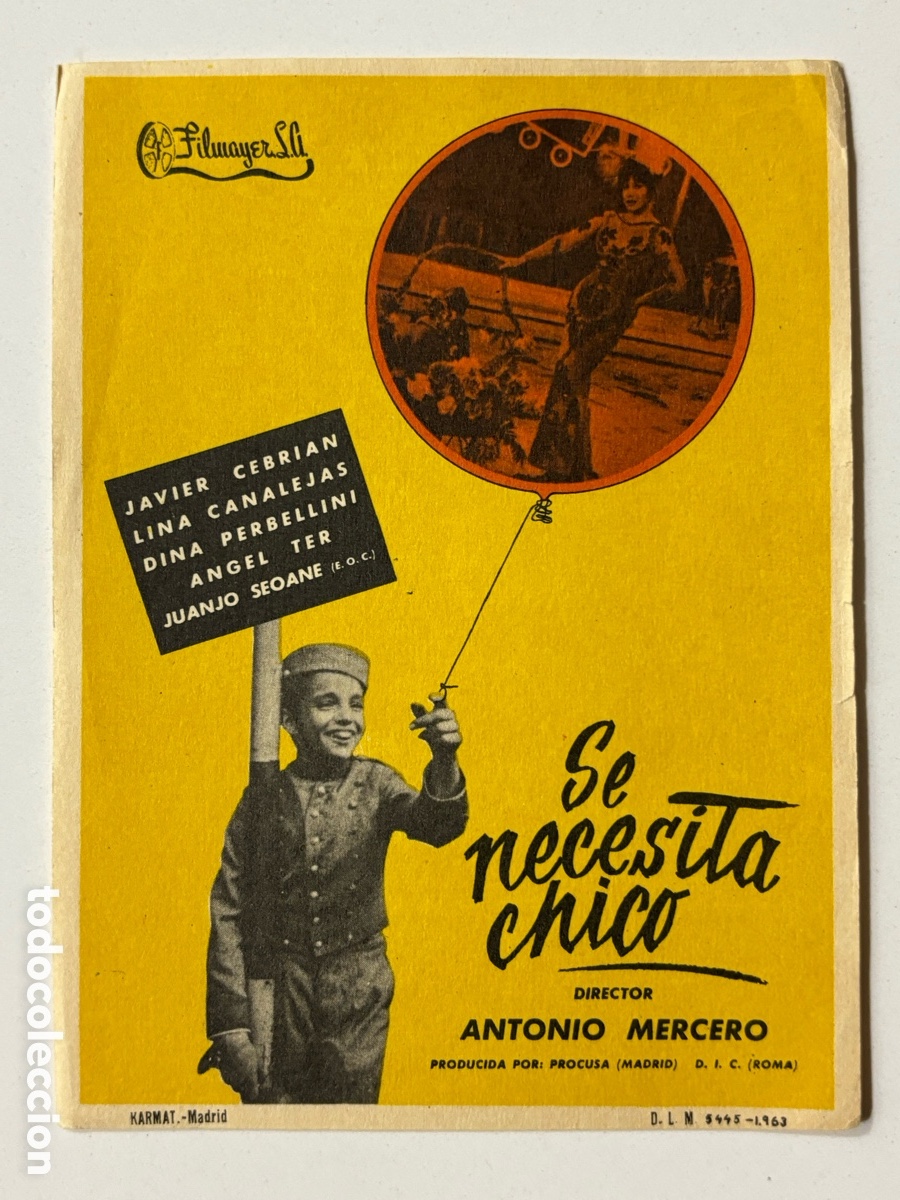 Cine: Programa se necesita chico Javier Cebri&aacute;n A20G2 - Foto 1