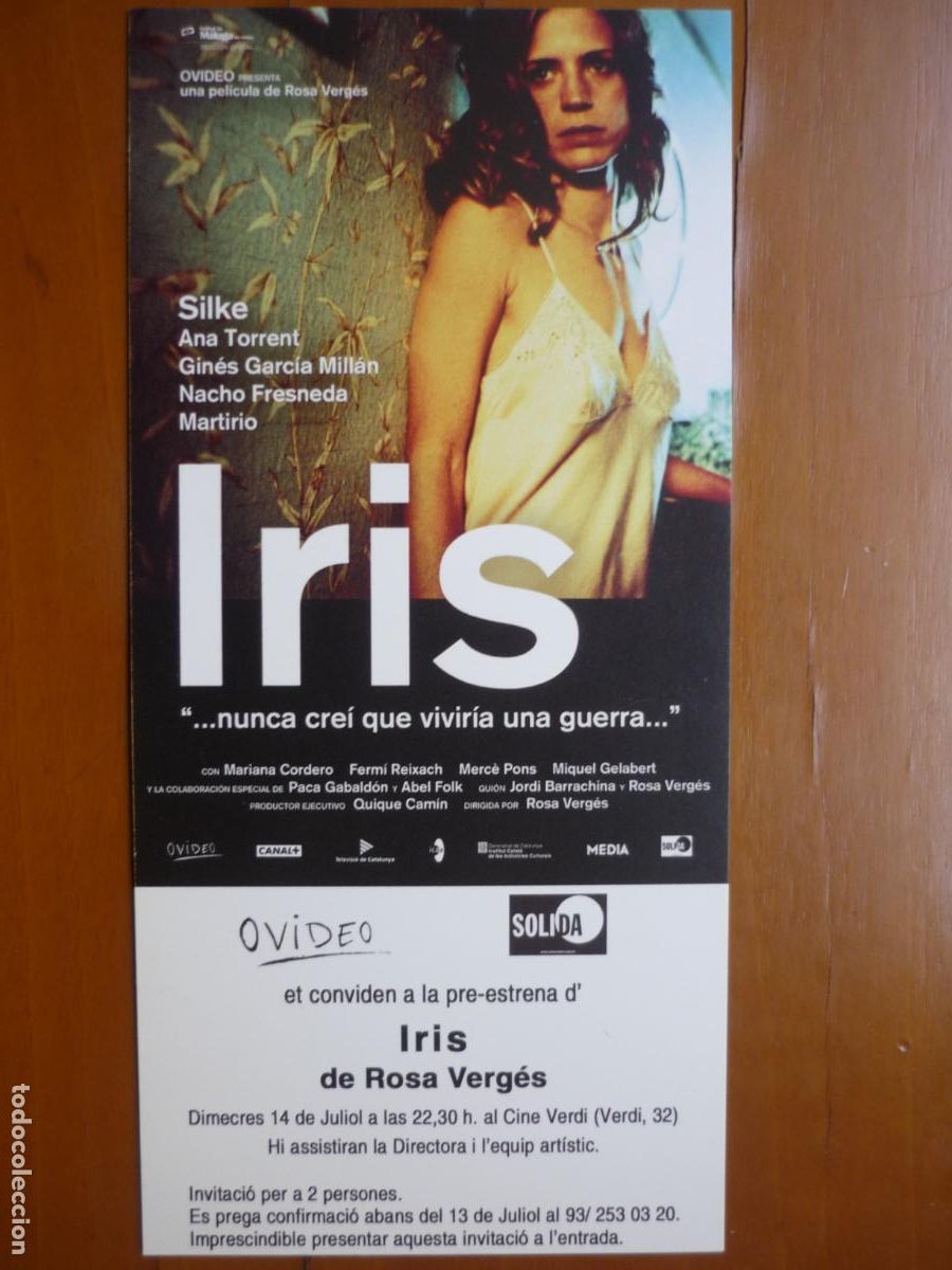 Cine: iris - folleto mano invitacion preestreno - silke ana torrent martirio paca gabaldon cine espa&ntilde;ol