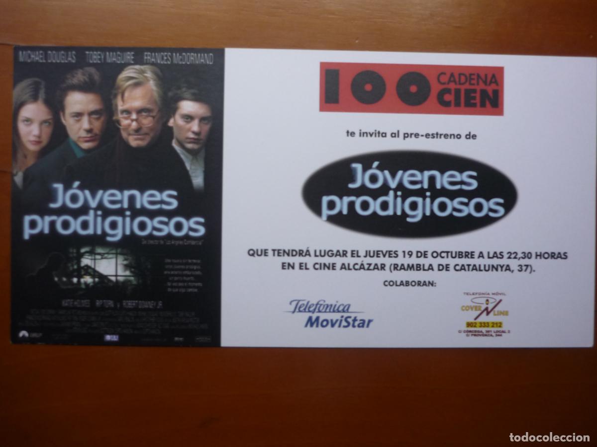 Cine: jovenes prodigiosos - folleto original invitacion preestreno - michael douglas katie holmes