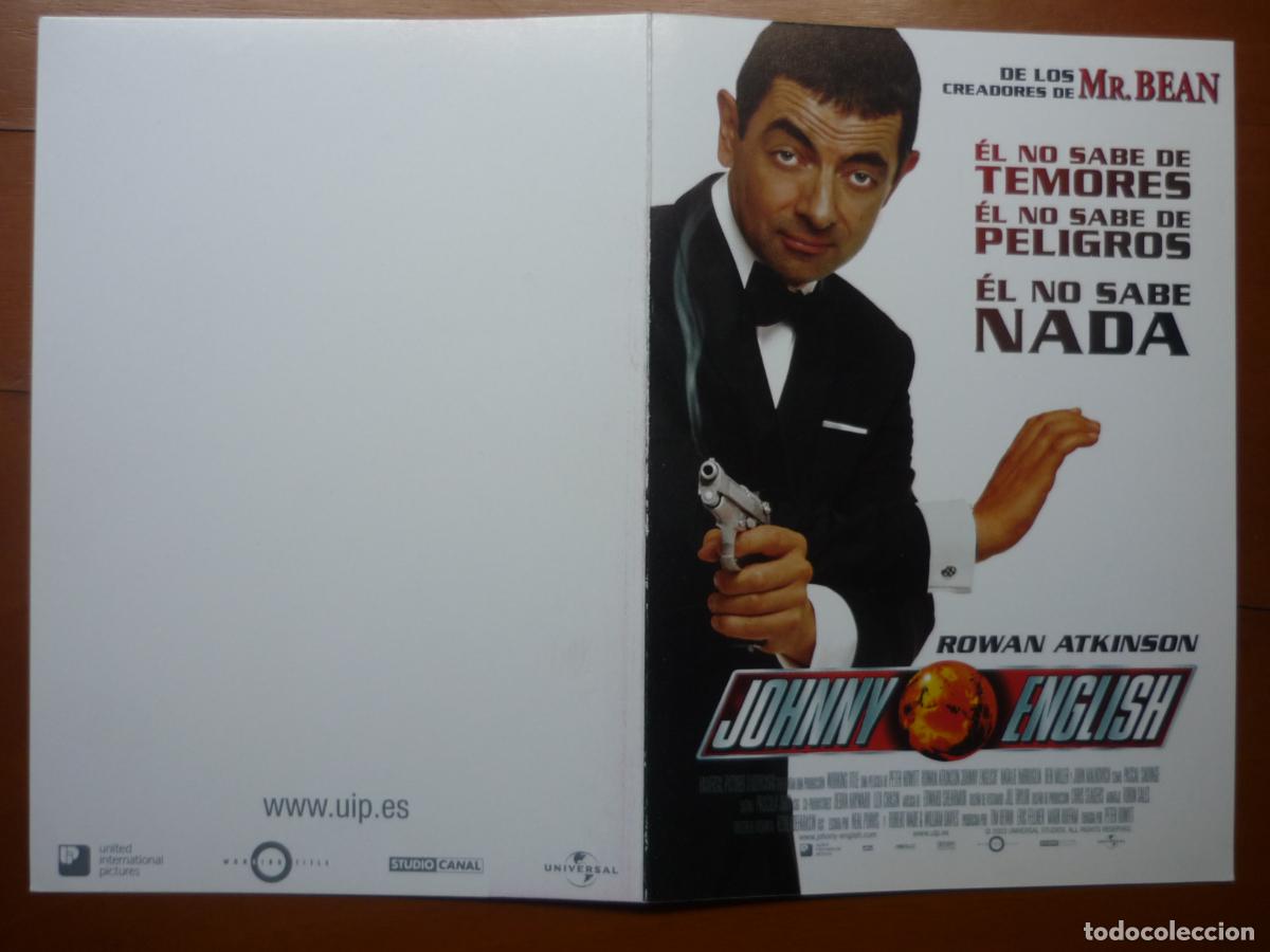 Cine: johnny english - folleto original invitacion estreno - rowan atkinson John Malkovich