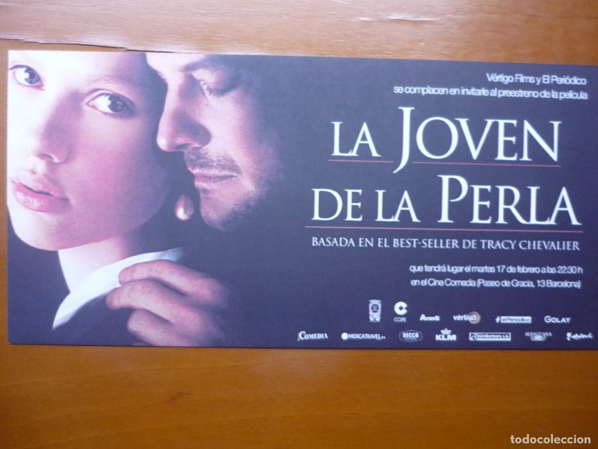 Cine: la joven de la perla - folleto original invitacion estreno - scarlett johansson Colin Firth