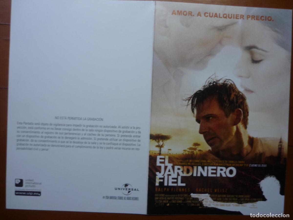 Cine: el jardinero fiel - folleto original invitacion estreno - ralph fiennes rachel weisz
