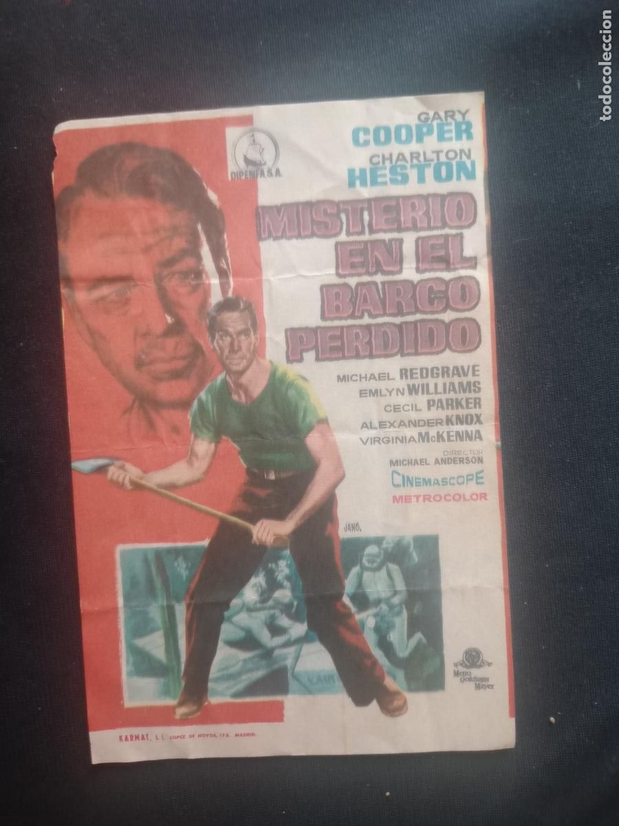 Cine: PROGRAMA DE CINE. MISTERIO EN EL BARCO PERDIDO. GARY COOPER, CHARLTON HESTON - Foto 1