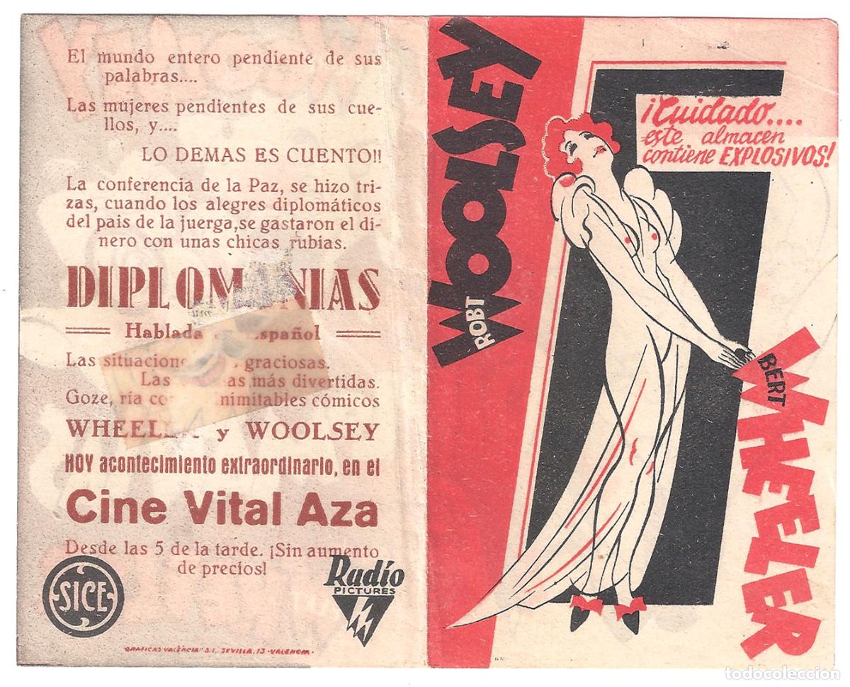 Cine: PTCC2 35 DIPLOMANIAS PROGRAMA DOBLE RKO ROBERT WOOLSEY BERT WHEELER - Foto 3