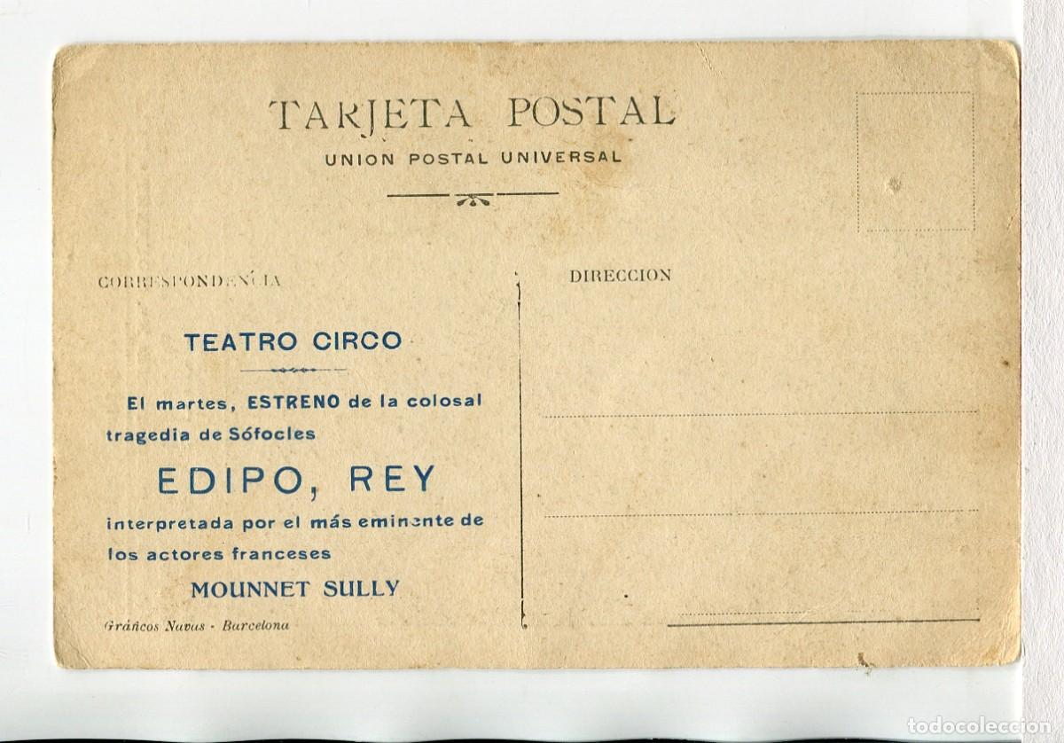 Cine: EDIPO REY, con Mounnet Sully. POSTAL. - Foto 2