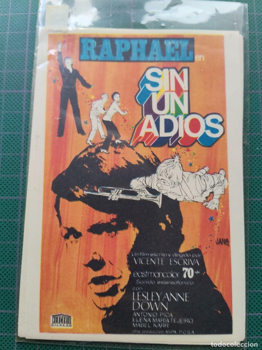 Cine: PROGRAMA DE MANO: SIN UN ADIOS: RAPHAEL - Foto 1