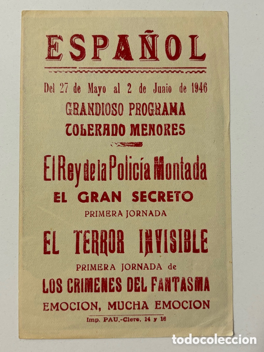 Cine: Programa el terror invisible Ralph Byrd con publicidad cine espa&ntilde;ol A21 - Foto 2