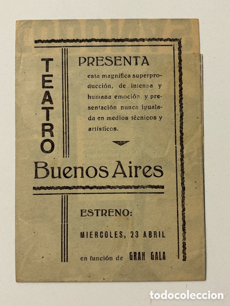 Cine: Programa los 3 codonas Ren&eacute; Deltgen con publicidad teatro Buenos Aires A21 - Foto 3