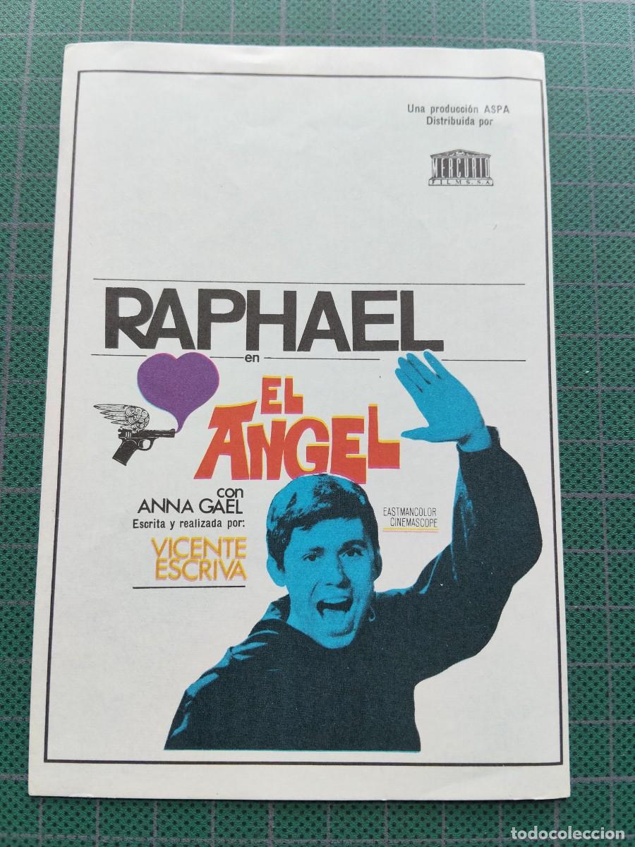 Cine: PROGRAMA DE MANO: EL ANGEL: RAPHAEL - VICENTE ESCRIV&Aacute; - Foto 1