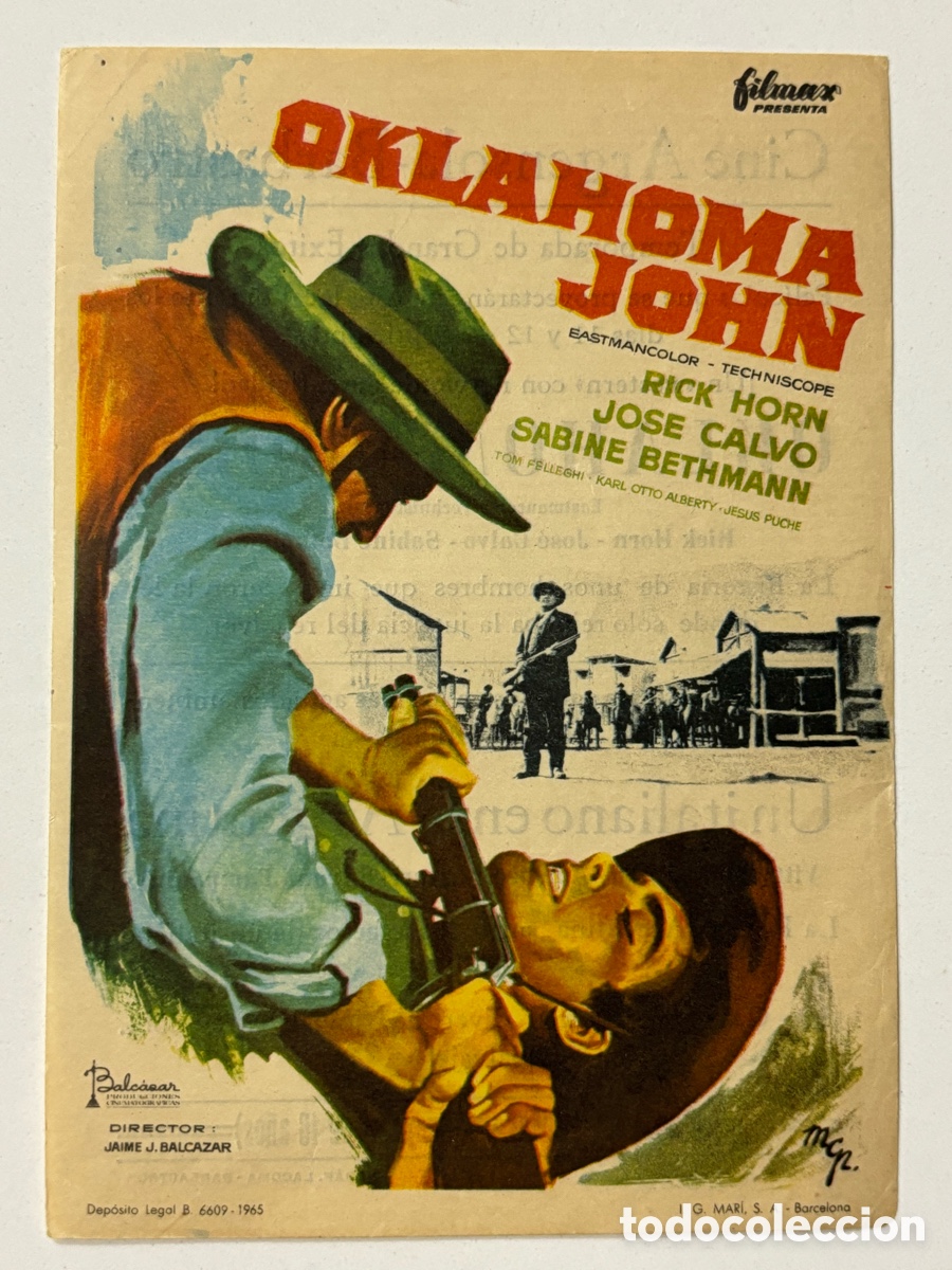 Cine: Programa Oklahoma John Rick Horn con publicidad cine argensola Barbastro A21 - Foto 1