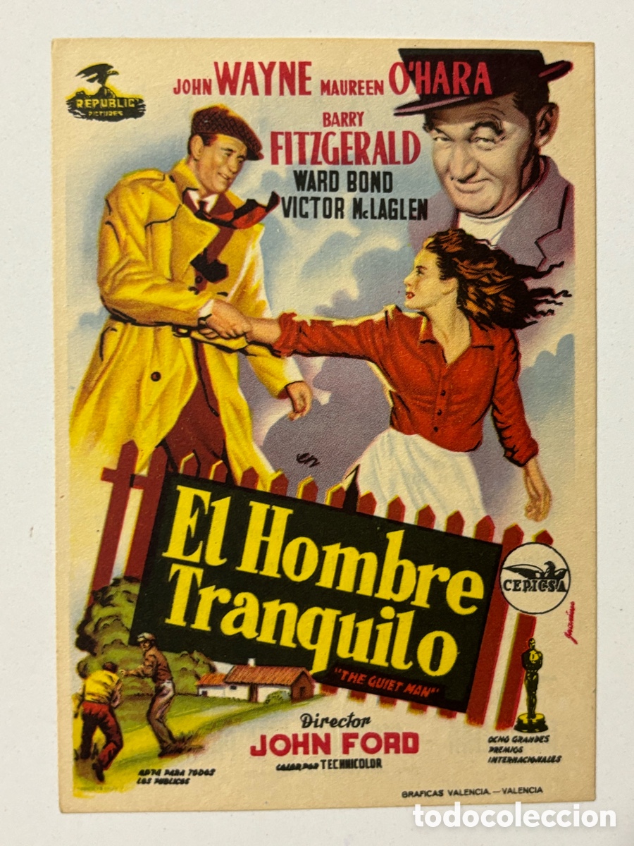 Cine: Programa el hombre tranquilo john wayne con publicidad cine Rialto A21 - Foto 1