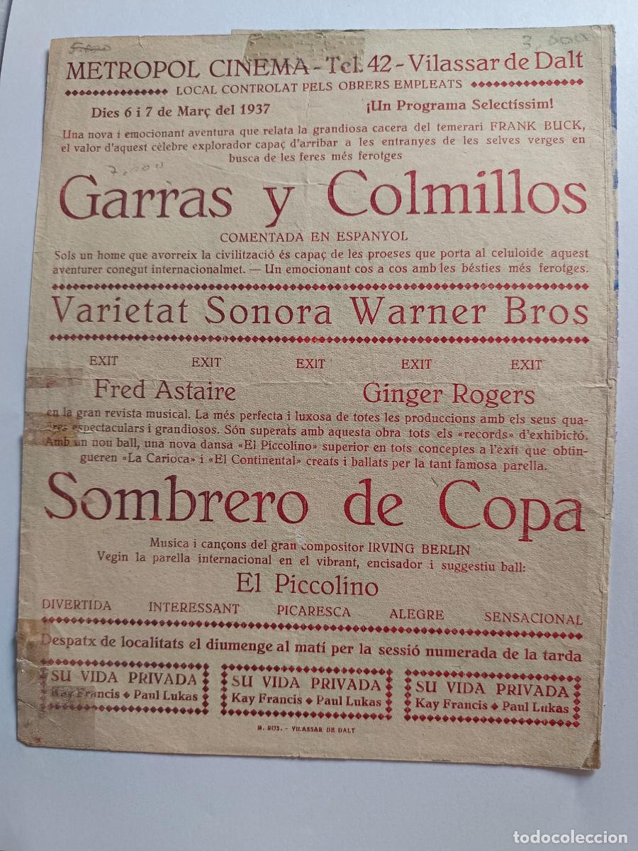 Cine: PROGRAMA DE CINE SOMBRERO DE COPA FRED ASTAIRE - Foto 2