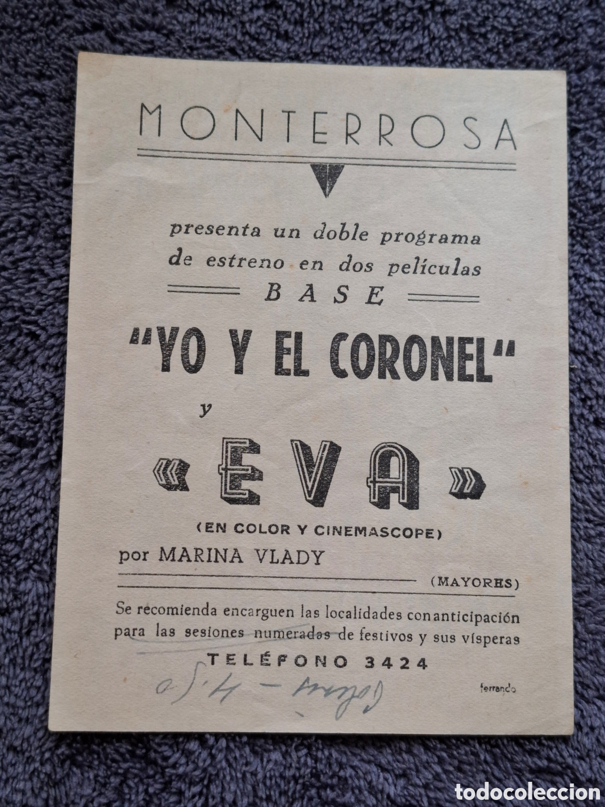 Cine: P3. Yo Y El Coronel, Impreso Detr&aacute;s, Monterrosa. - Foto 2