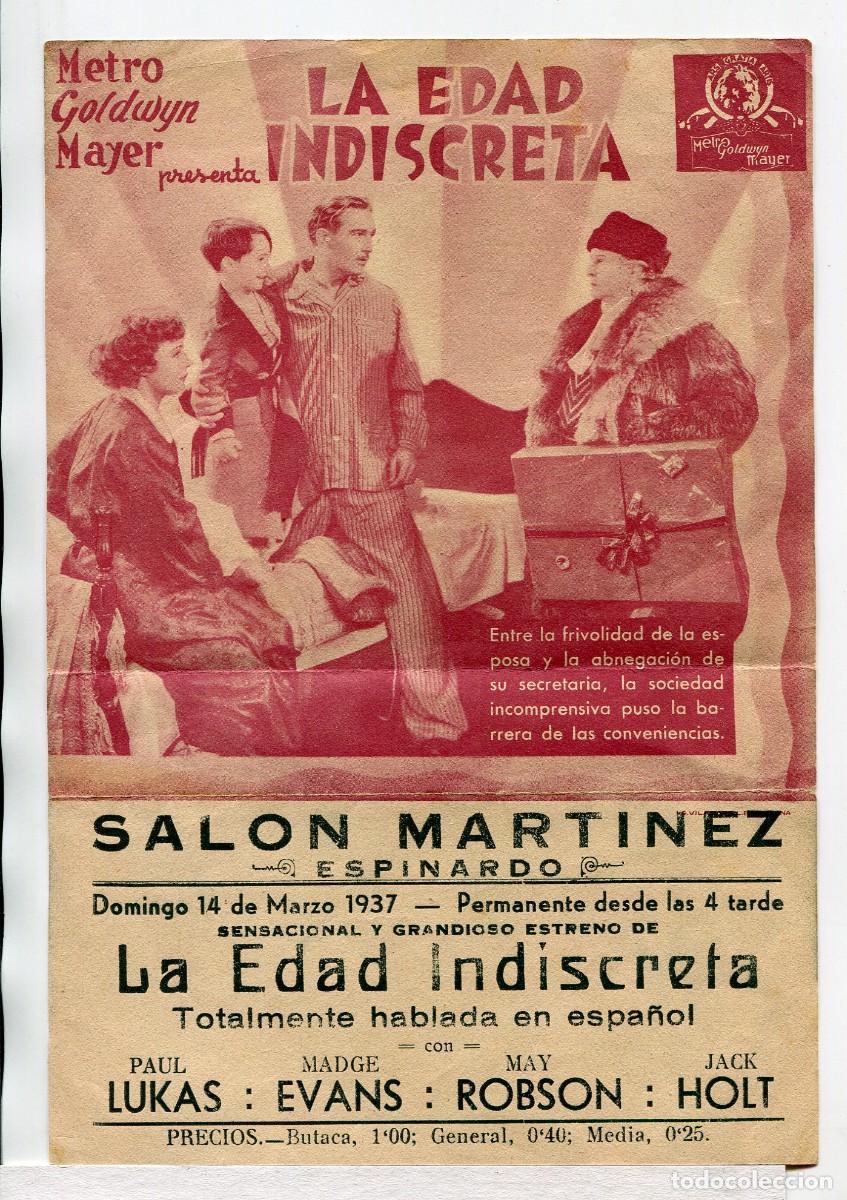 Cine: LA EDAD INDISCRETA, con Paul Lucas. - Foto 1