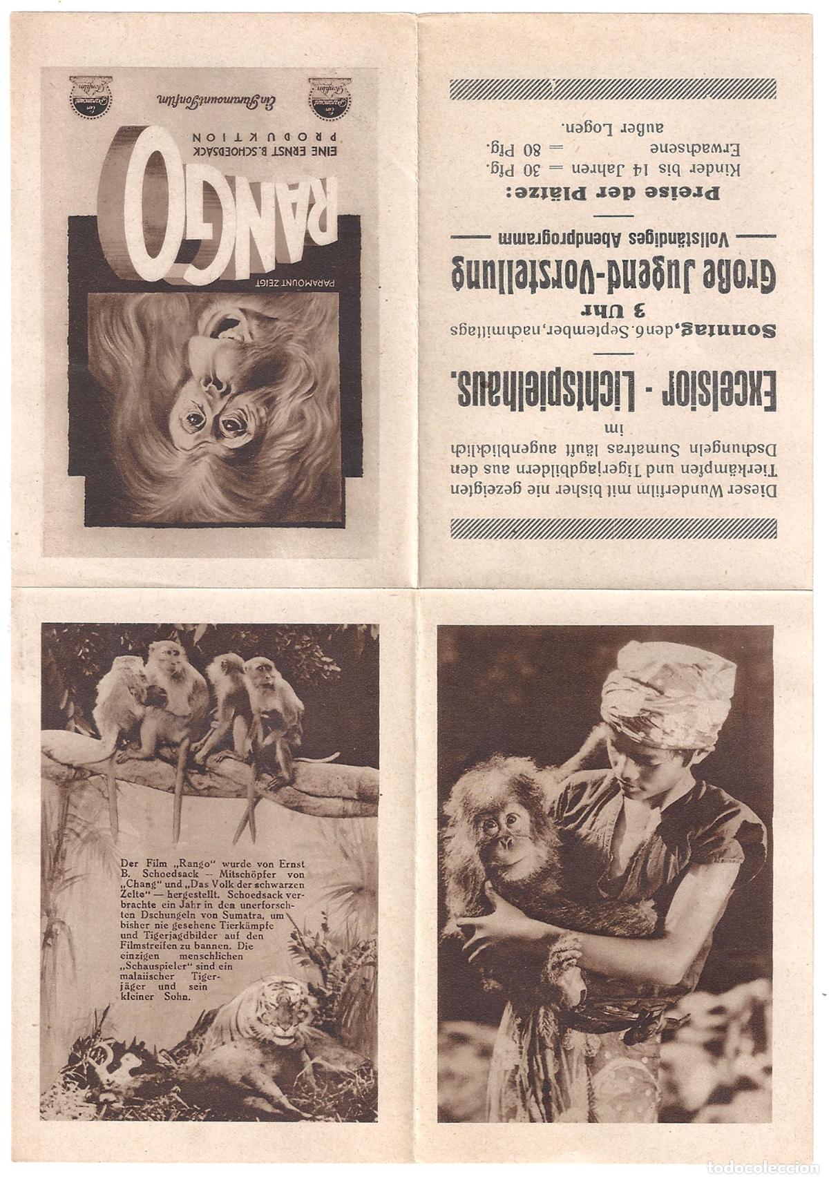 Cine: PTCC 818 RANGO PROGRAMA DESPLEGABLE PARAMOUNT ALEMAN ERNEST B. SCHOEDSACK SUMATRA - Foto 3