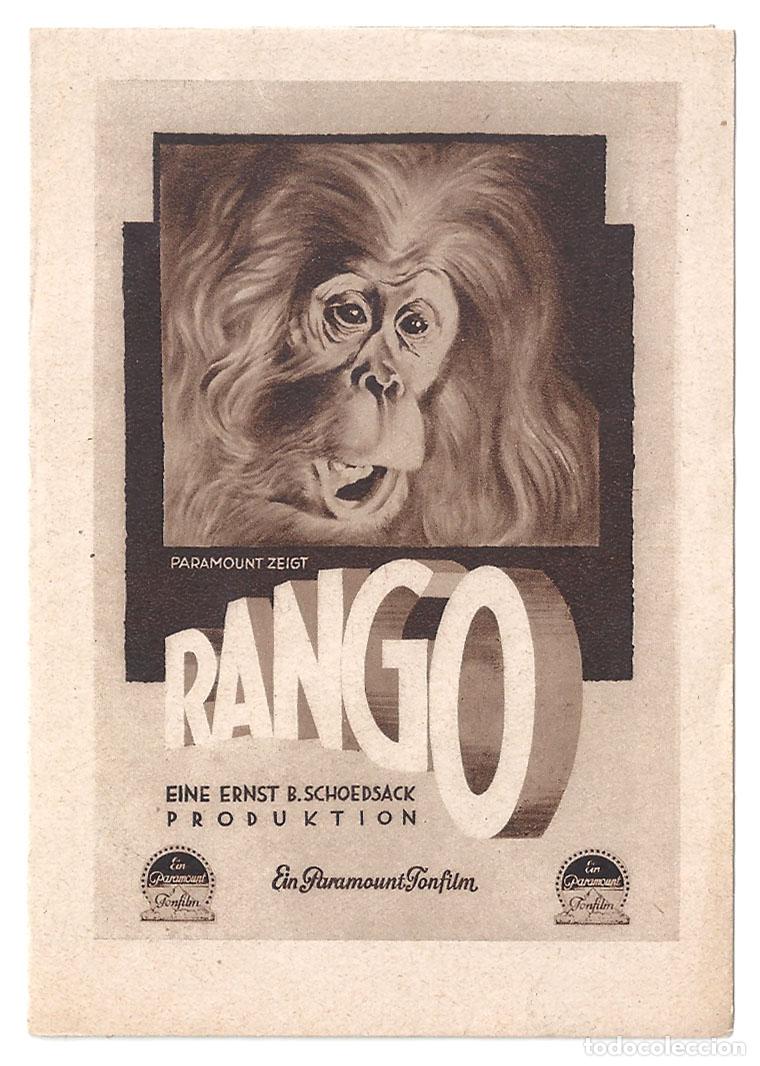 Cine: PTCC 818 RANGO PROGRAMA DESPLEGABLE PARAMOUNT ALEMAN ERNEST B. SCHOEDSACK SUMATRA - Foto 1