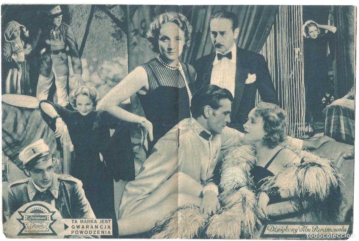 Cine: PTCC 818 MARRUECOS PROGRAMA LIBRITO PARAMOUNT POLACO MARLENE DIETRICH GARY COOPER LEGION - Foto 3