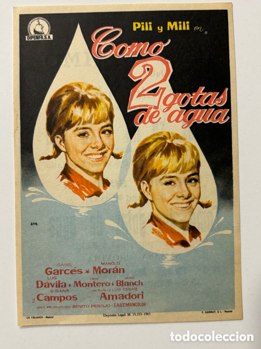 Cine: Programa como dos gotas de agua Pili y mili con publicidad cine m&aacute;ximo A13 - Foto 1
