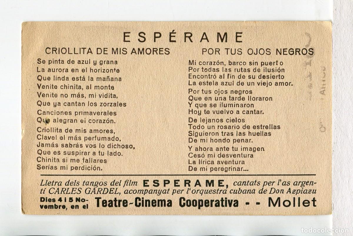 Cine: ESP&Eacute;RAME, con Carlos Gardel. - Foto 2