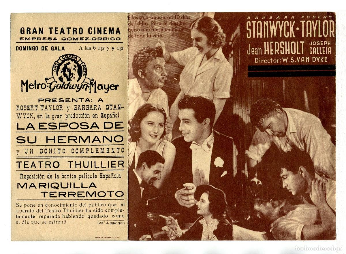 Cine: LA ESPOSA DE SU HERMANO, con Robert Taylor. - Foto 2