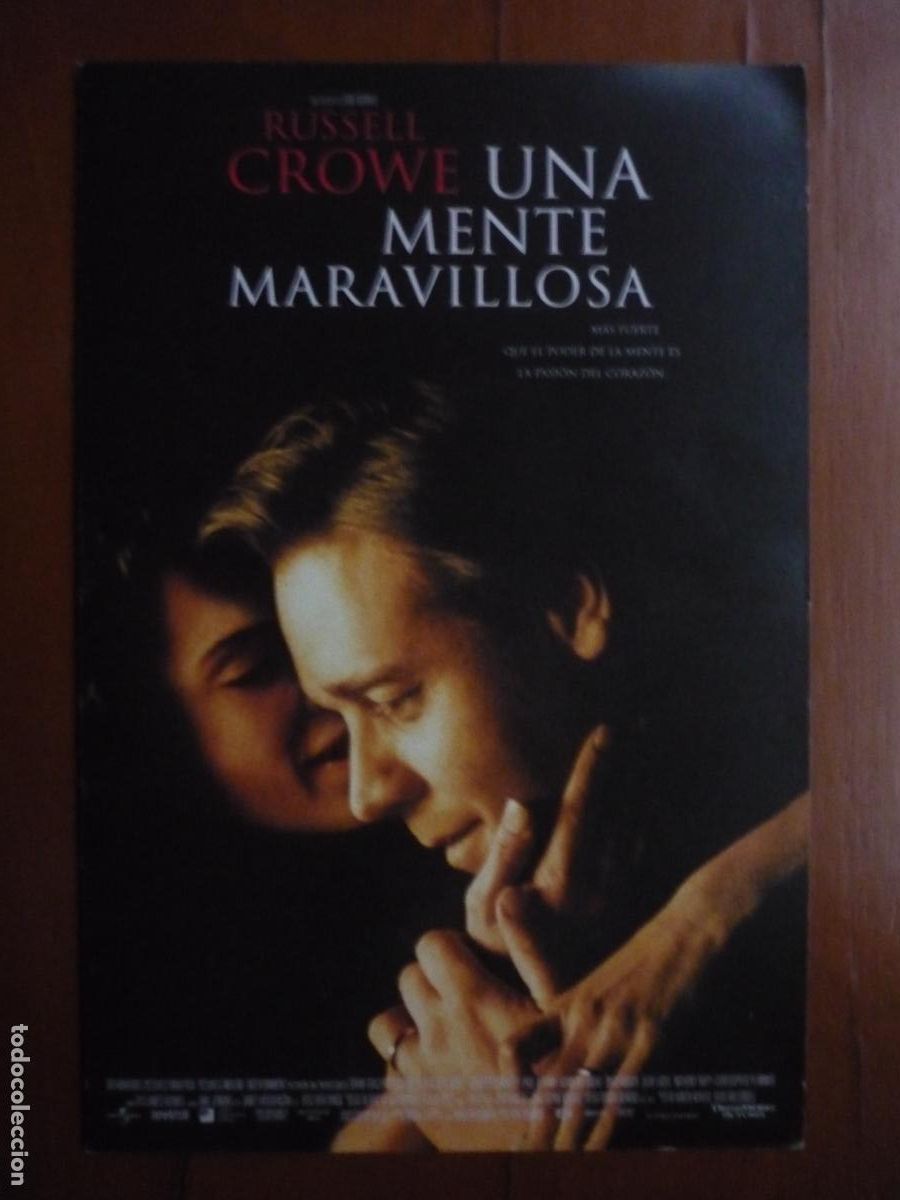Cine: una mente maravillosa - folleto mano invitacion preestreno - russell crowe Jennifer Connelly