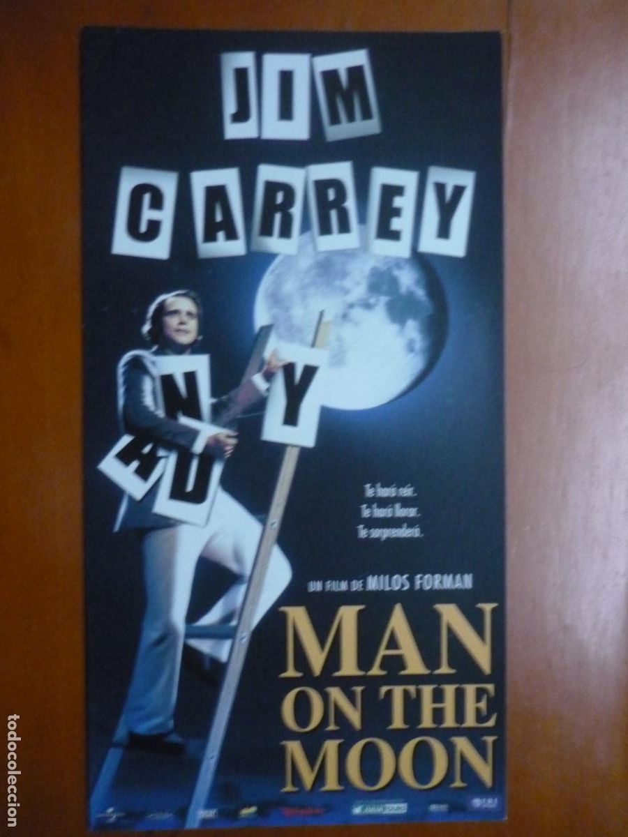 Cine: man on the moon - folleto mano invitacion preestreno - jim carrey Courtney Love Marilu Henner