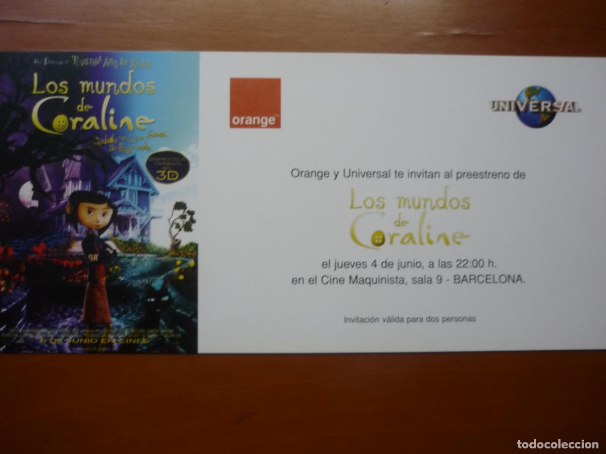 Cine: los mundos de coraline - folleto mano invitacion preestreno - Dakota Fanning voz animacion